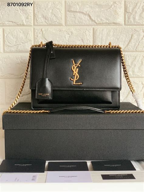 ysl black purse gold chain|saint laurent chain shoulder bag.